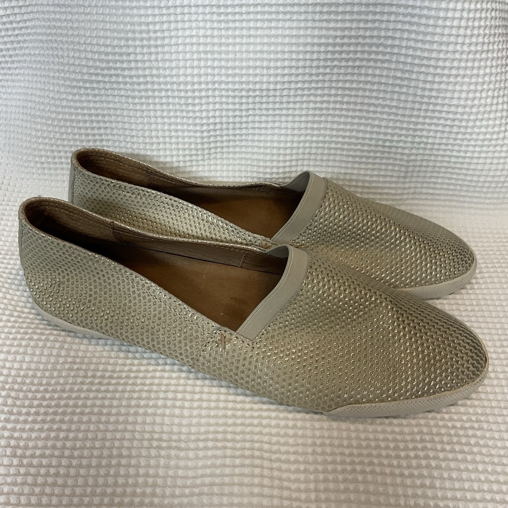 Frye Womens Size 11 Melanie Diamond Embossed Leather Slip On Sneaker Tan Nude